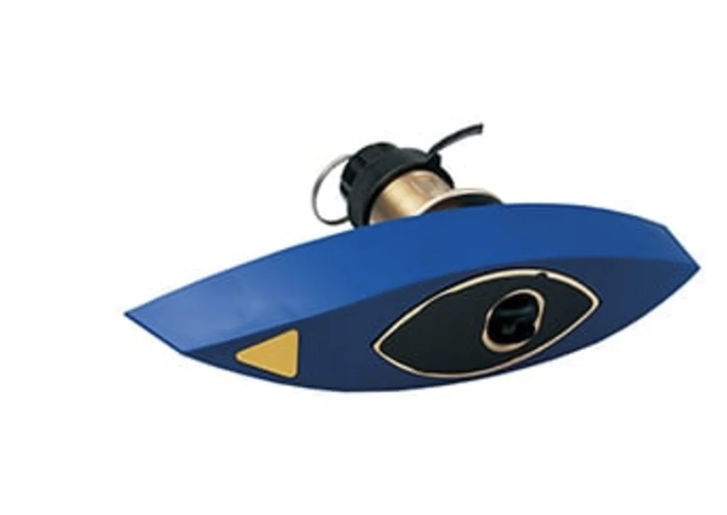 Garmin Transducer mounting through the bronze helmet with depth, speed and temperature