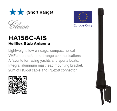 Shakespeare HA156C-AIS Heliflex AIS antenna - Europe Only