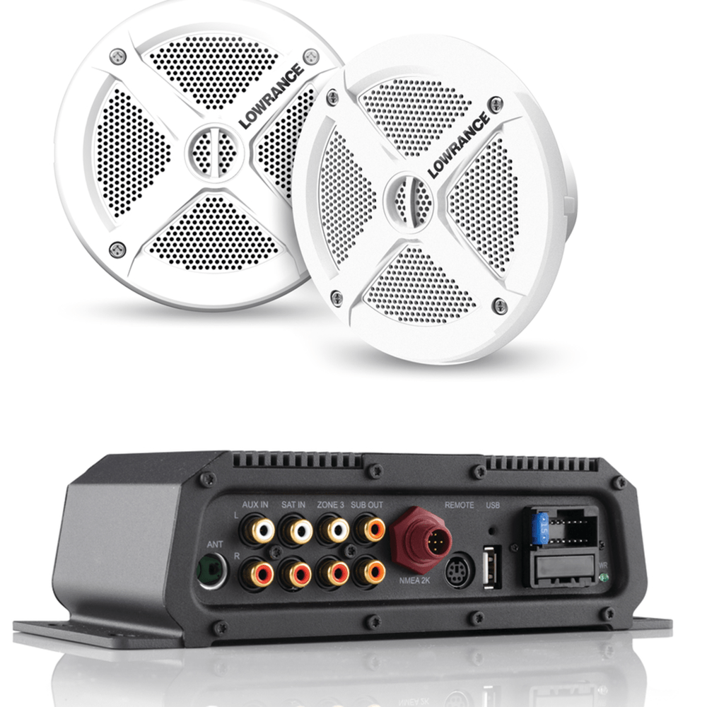 Lowrance SonicHub 2 NMEA 2000 audio server module with 1 pair of branded 6.5" marine speakers