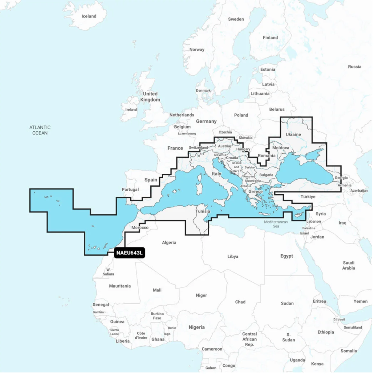 C-MAP Mediterranean Sea and Black
