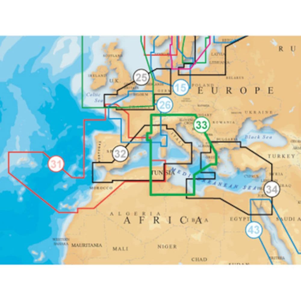 Navico NAVIONICS EU Mediterranean Central Platinum Cartas Náuticas Marinhas