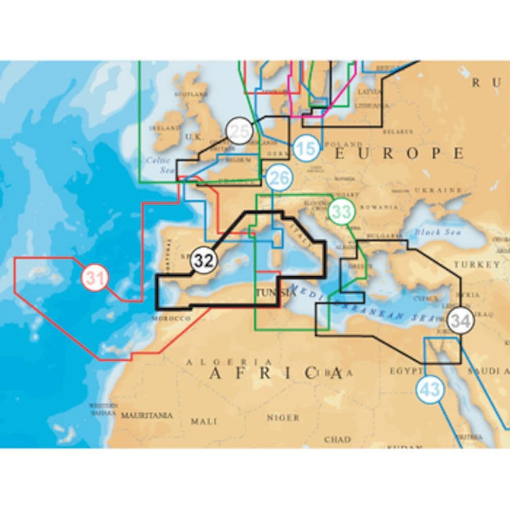 Navico NAVIONICS EU Mediterranean West Platinum Cartas Marítimas