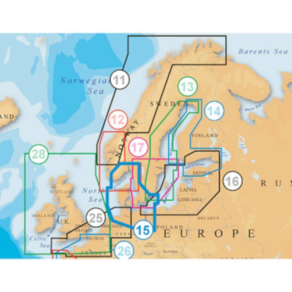 Navico NAVIONICS EU Nordic . Oslo a Dinamarca Platinum Cartas Marítimas