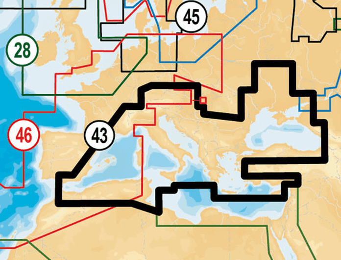 Navico NAVIONICS MSD/NAVU43XG. MED/BLACK S UPDS. Coverage Area