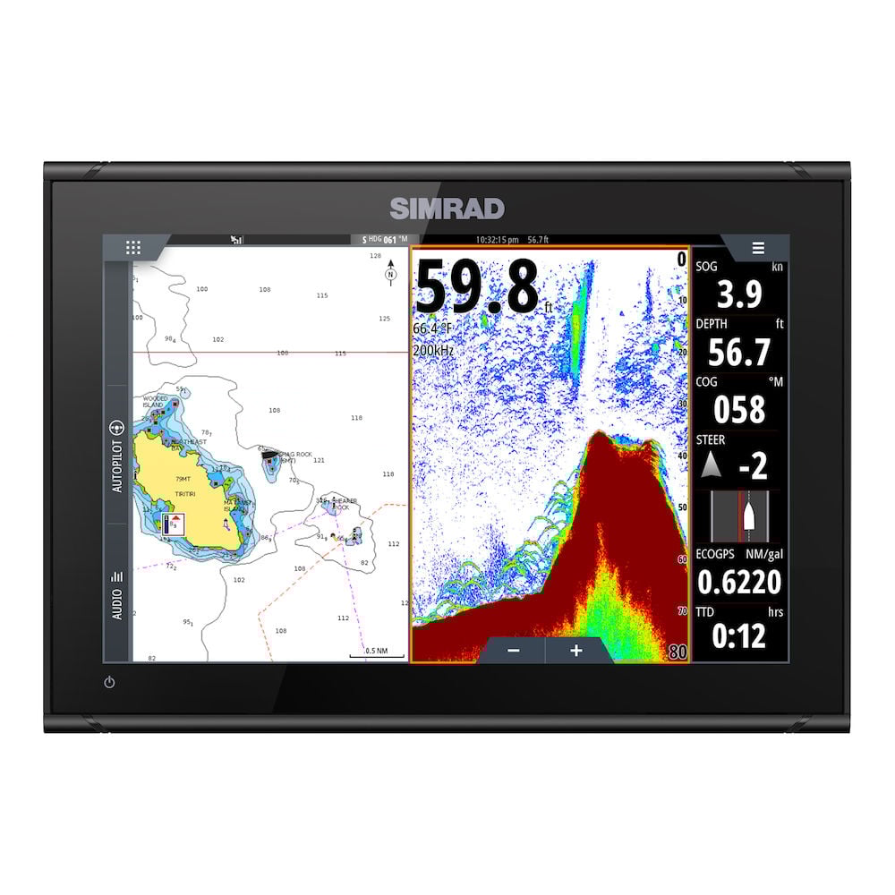 Simrad 12-inch chartplotter and radar display with TotalScan™ transducer - image 2