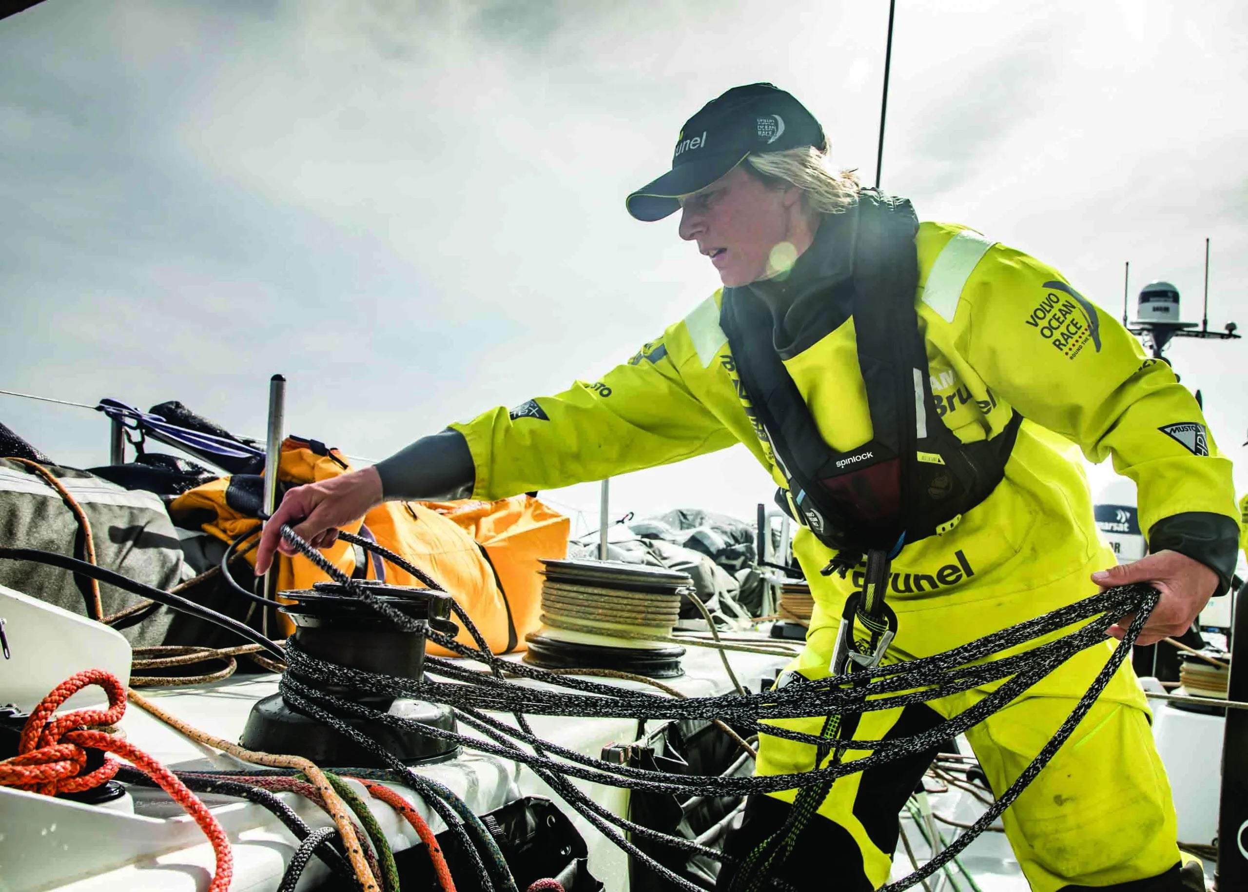 Leg 01, Alicante to Lisbon, day 04,  on board Brunel. Photo by Martin Keruzore/Volvo Ocean Race. 26 October, 2017 strong down wind, wet and salty condition