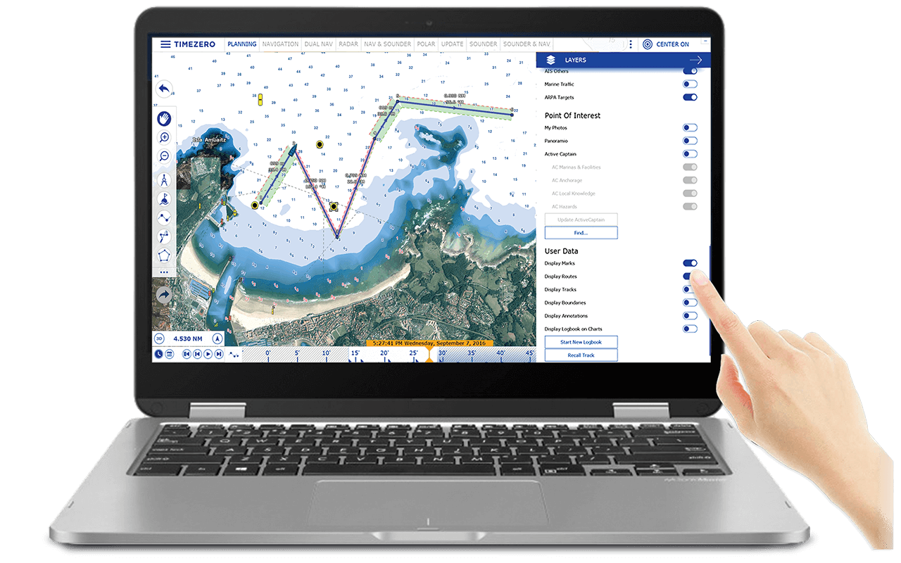 TimeZero TZ Navigator Wide PC Software