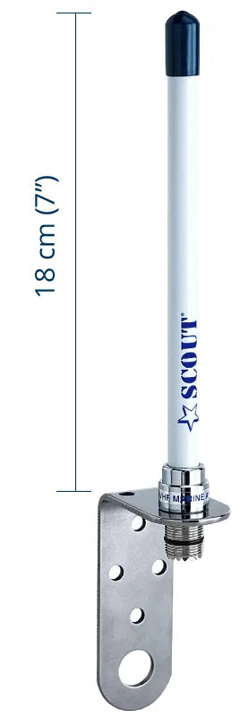 VHF fiberglass antenna 0,18 m (7″) length – complete set 1