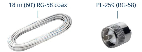 VHF fiberglass antenna 0,18 m (7″) length – complete set 2