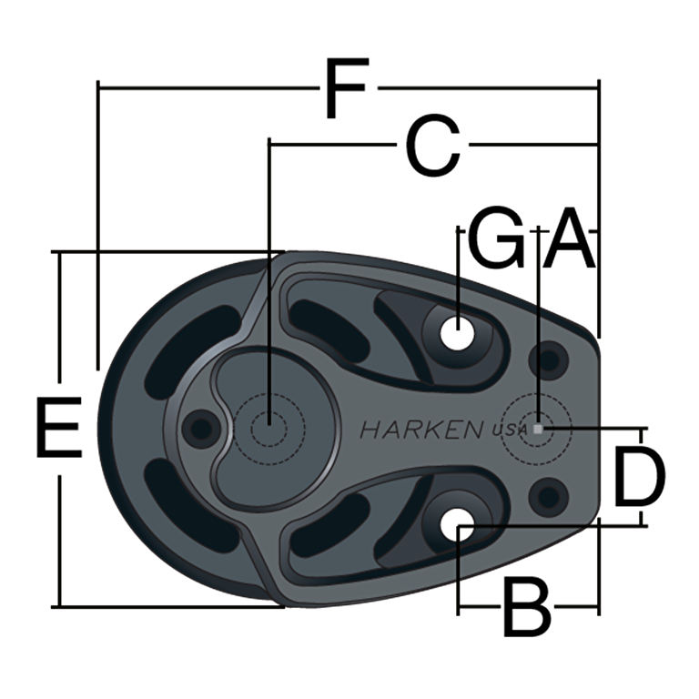 HARKEN 125mm Aluminum Double Footblock - image 3