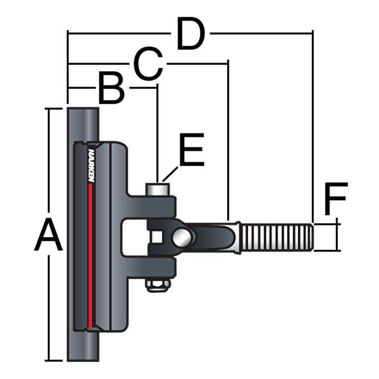 HARKEN 22mm Non-CB Battcar — 10 mm Stud - image 3