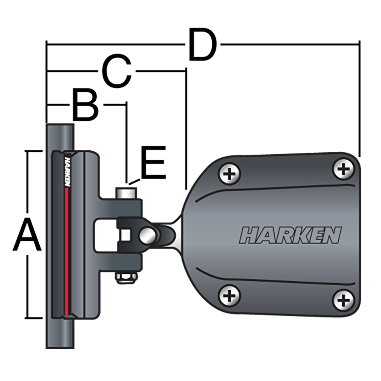 HARKEN 22mm Non-CB Battcar — 40 mm Receptacle - image 2