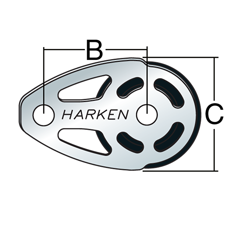 HARKEN 57mm Stainless Steel ESP Footblock - image 3