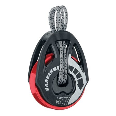 HARKEN 57mm T2™ Soft-Attach Ratchamatic® Block — Red Sheave
