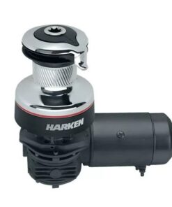 Harken-35 Electric Self-Tailing Radial Chrome Winch — 2 Speed, 12V, Horizontal, Left Mount
