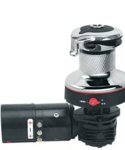 Harken 60 Electric Self-Tailing Rewind™ Radial Chrome Winch — Reverse Speed, 12V, Horizontal Left Mount