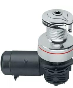 Harken 70 Electric Self-Tailing Radial All-Chrome Winch — 2 Speed, 24V, Horizontal, Left Mount