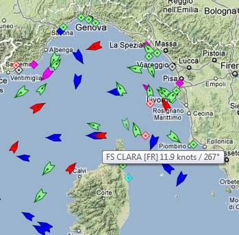 Marine AIS screen example