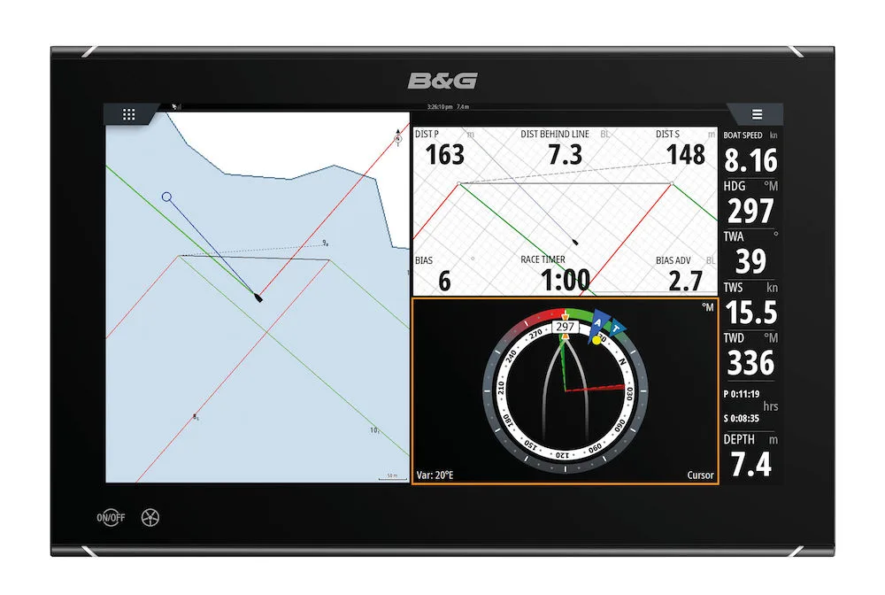 B&amp;G Zeus3 Timone a vela con timone in vetro B&amp;G Zeus3