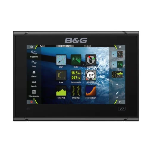 B&G 7-inch chartplotter and radar display with global basemap