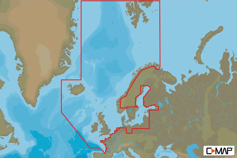 C-MAP EN-D050 - Northern & Central Europe - 4D -European - Continental