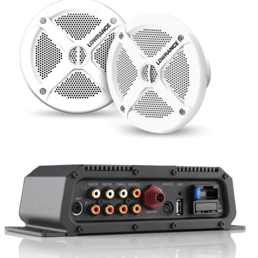 Lowrance SonicHub 2 NMEA 2000 audio server module with 1 pair of branded 6.5" marine speakers
