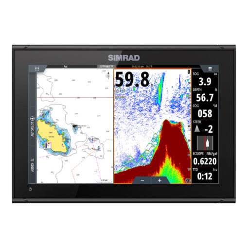 Simrad 12-inch chartplotter and radar display with TotalScan™ transducer - image 2