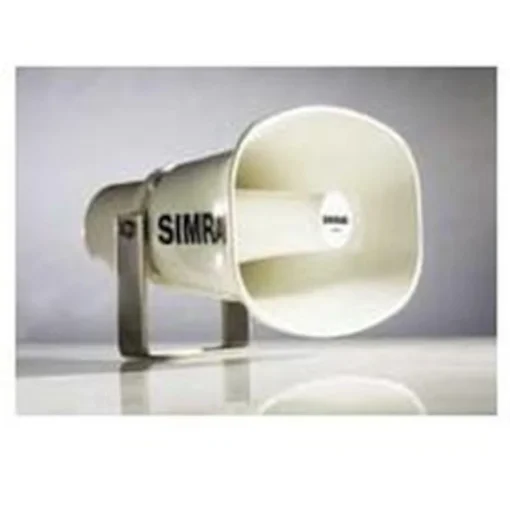 Altavoz Simrad de trompeta blanca a prueba de agua (8 Ohms) para usar con un megáfono.